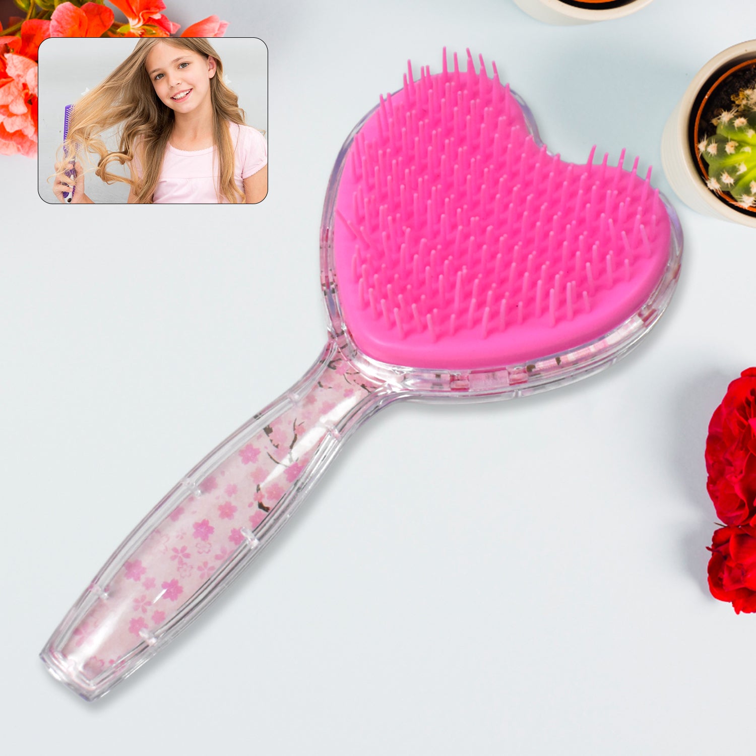 Heart Shape Hair Brush Massage Shower Comb (1 Pc) Heart Shape Hair Brush Massage Shower Comb (1 Pc)